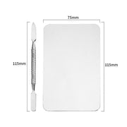 stainless steel mixing palette with spatula, view 3 - MRSLM