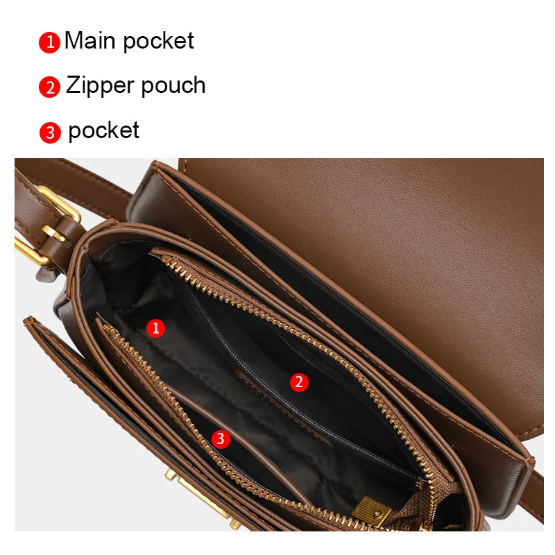 Women's retro square shoulder bag, view 5 - MRSLM