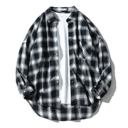 Men's loose plaid shirt jacket, view 2 - MRSLM