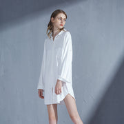 women's loose rayon cardigan nightdress, view 9 - MRSLM