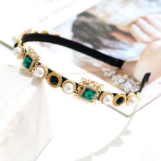 rhinestone and pearl headband, view 4 - MRSLM