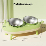stainless steel double bowl pet feeder, view 6 - MRSLM