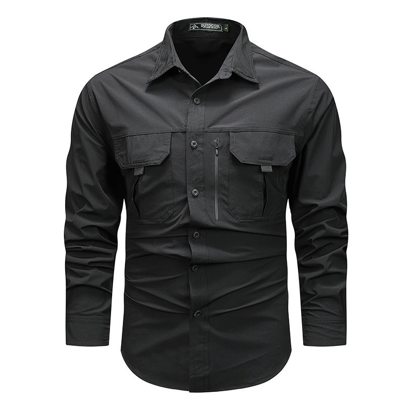 Retro workwear overshirt, view 2 - MRSLM