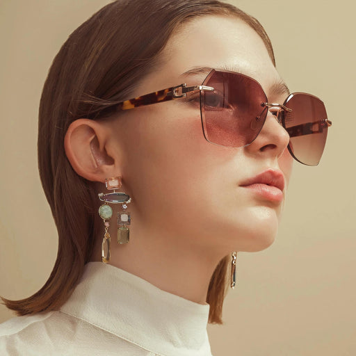 rimless geometric gradient sunglasses - MRSLM