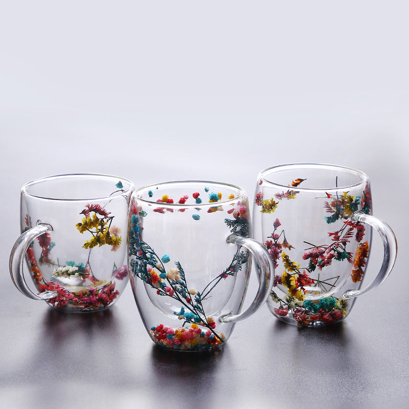 double wall glass tea mug with handle, view 8 - MRSLM