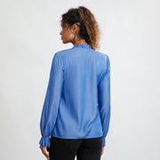v neck long sleeve frill top, view 4 - MRSLM