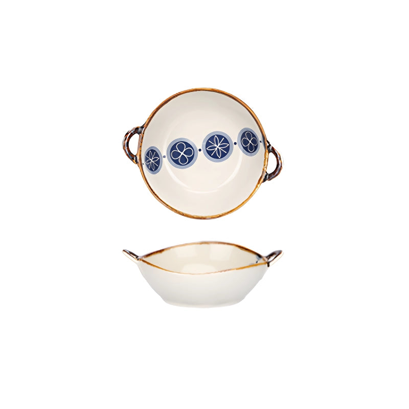 ceramic noodle soup bowl with handle, view 4 - MRSLM