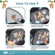 cartoon car sun shade for side windows, view 7 - MRSLM