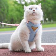 nylon mesh dog and cat harness leash set - MRSLM
