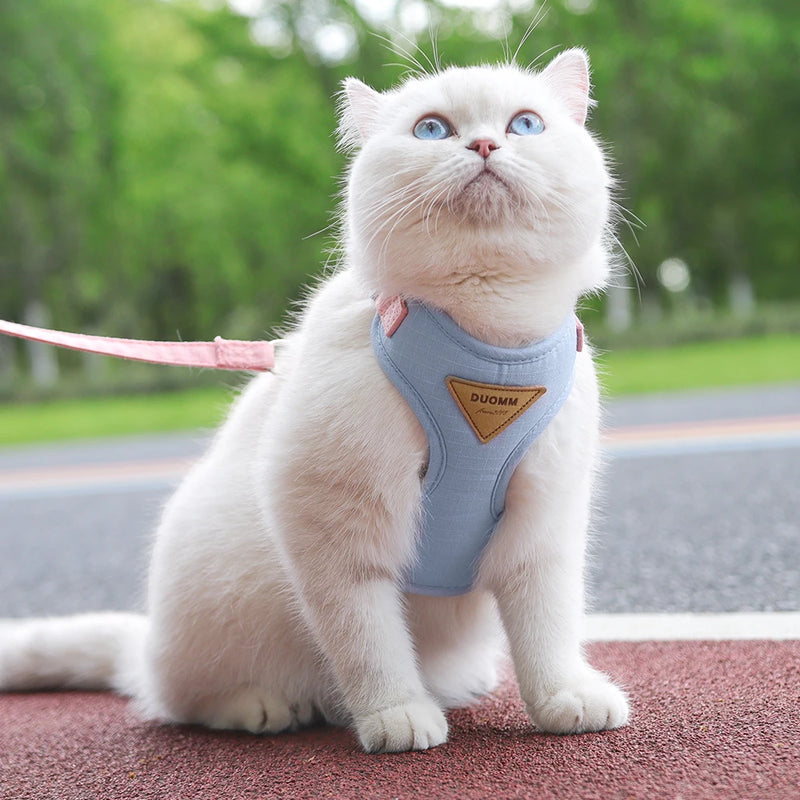 nylon mesh dog and cat harness leash set, view 8 - MRSLM