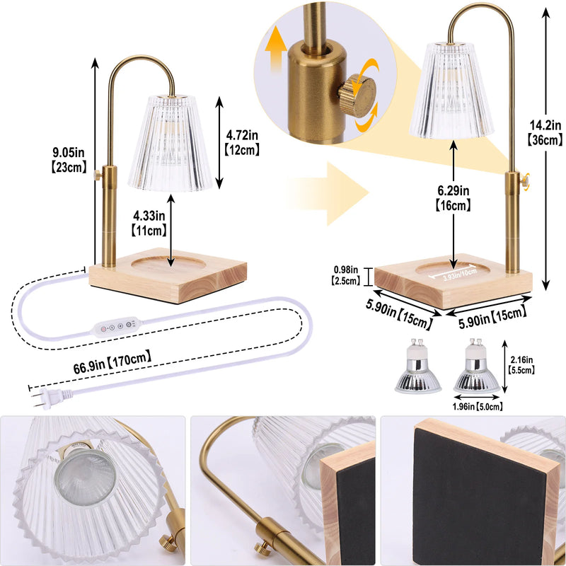 retro candle warmer lamp, view 9 - MRSLM