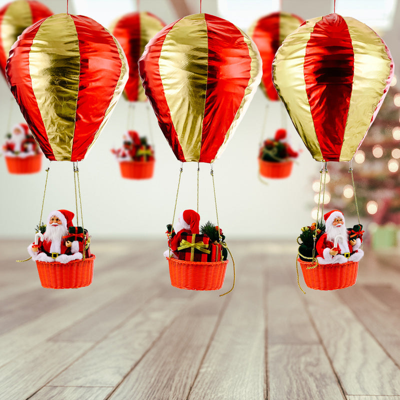 santa hot air balloon christmas decor, view 4 - MRSLM