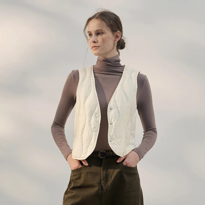 women's sleeveless down vest, view 2 - MRSLM