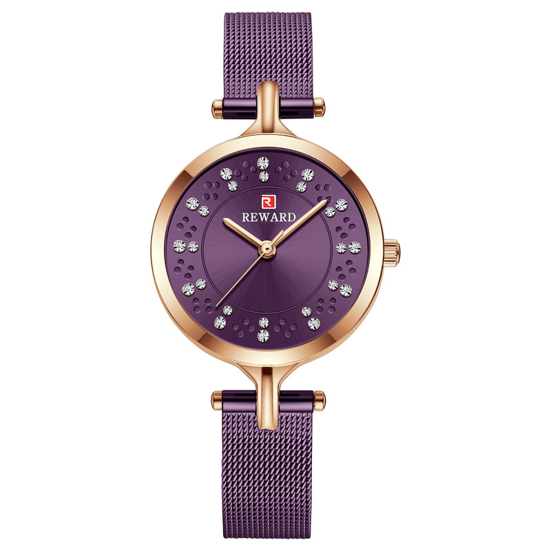 ladies rhinestone mesh strap quartz watch, view 5 - MRSLM