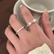 broken silver patchwork ring, view 2 - MRSLM