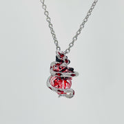 snake heart pendant necklace, view 4 - MRSLM