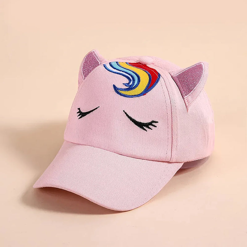 Korean cat embroidery kids baseball cap, view 3 - MRSLM