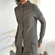 Women's long knit pocket cardigan, view 5 - MRSLM