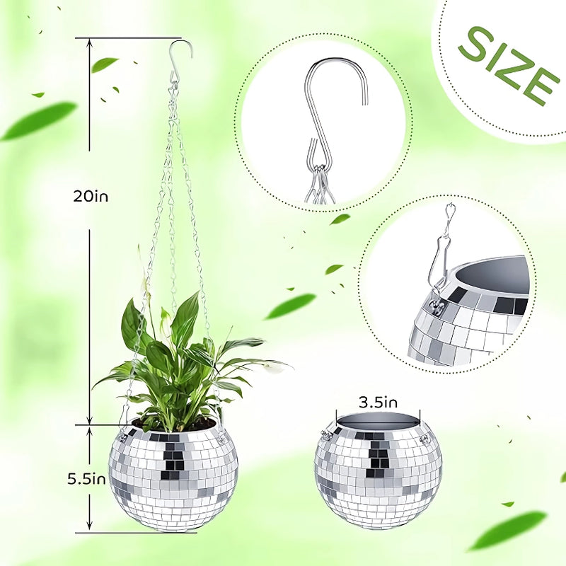 disco ball hanging planter, view 6 - MRSLM