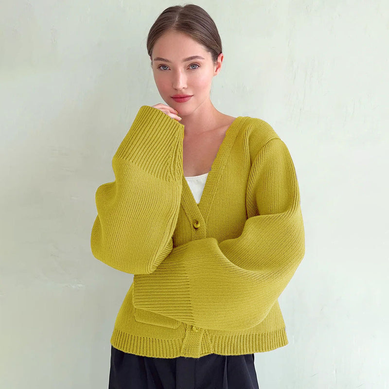 women's loose cardigan sweater, view 3 - MRSLM