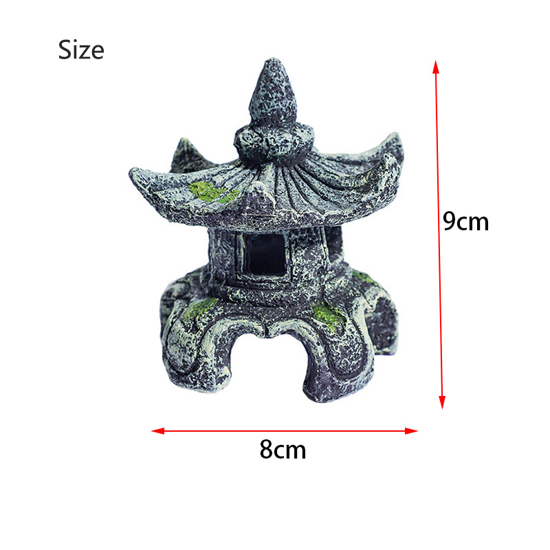 resin ancient pavilion aquarium decoration, view 9 - MRSLM
