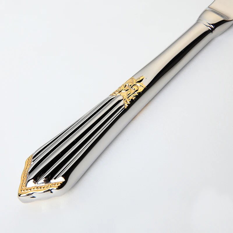 gold inlay cutlery set, view 5 - MRSLM