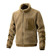 men's standing collar fleece jacket, view 9 - MRSLM