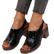 Chunky heel wedge sandals, view 5 - MRSLM