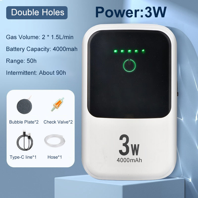 ultra-quiet usb rechargeable aquarium oxygen pump, view 8 - MRSLM