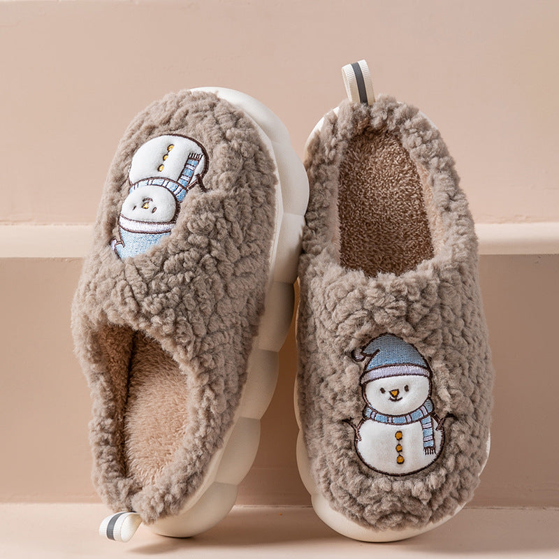 snowman plush house slippers, view 13 - MRSLM