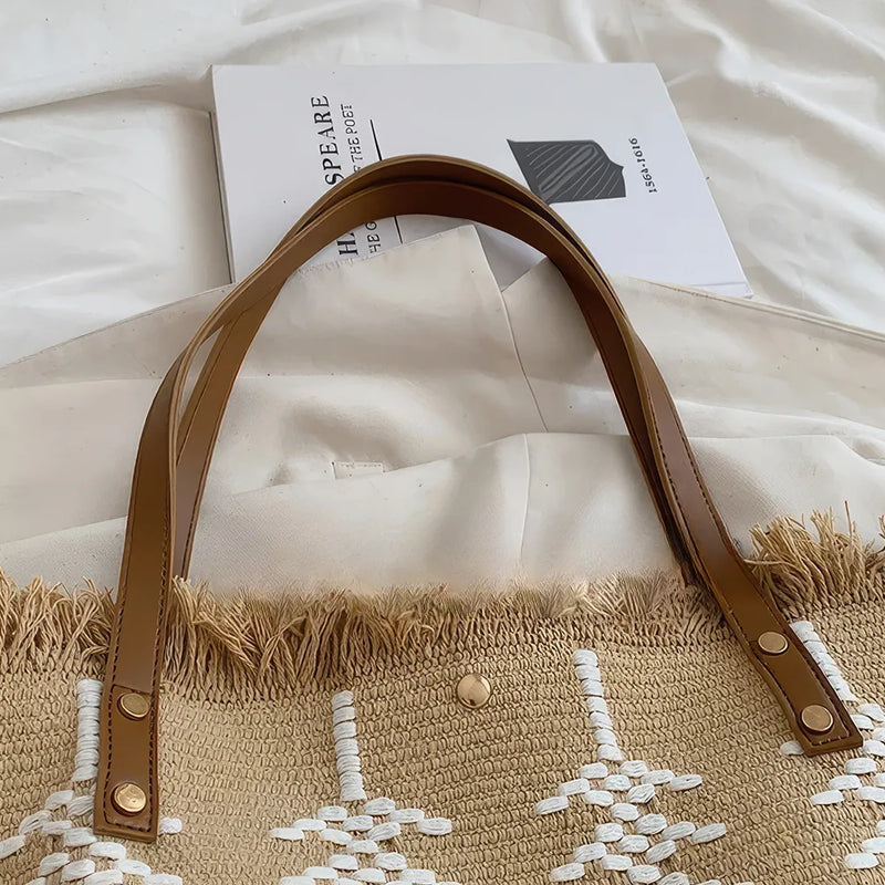 tassel canvas tote bag, view 9 - MRSLM