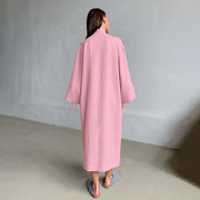 women's cotton linen cardigan, view 3 - MRSLM
