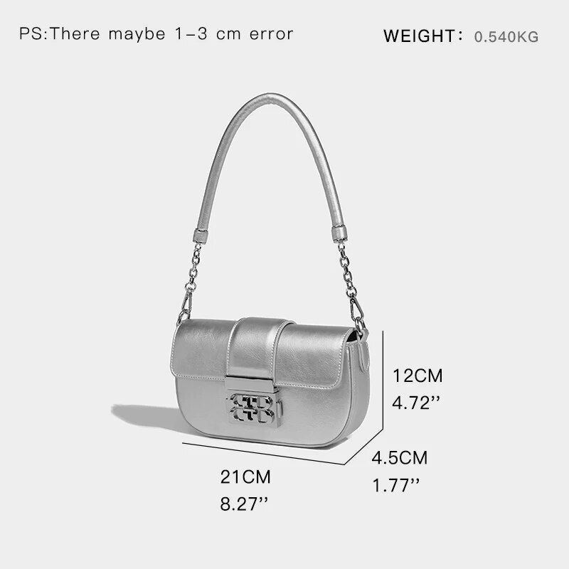 silver shoulder and crossbody bag, view 7 - MRSLM
