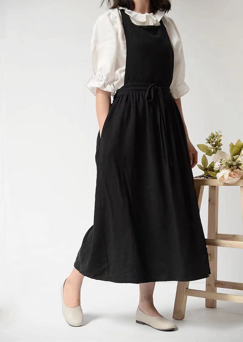 Solid cotton kitchen apron, view 7 - MRSLM