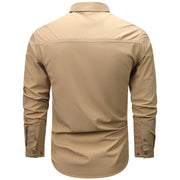men's workwear long sleeve shirt, view 4 - MRSLM