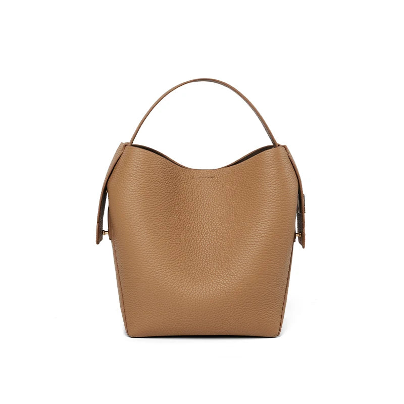 genuine leather bucket bag, view 4 - MRSLM