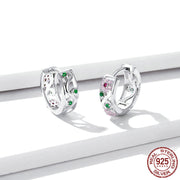 silver flower stud earrings, view 2 - MRSLM