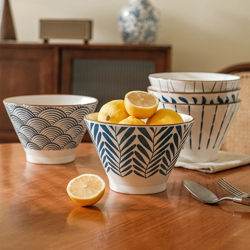 underglaze ceramic noodle bowl, view 2 - MRSLM