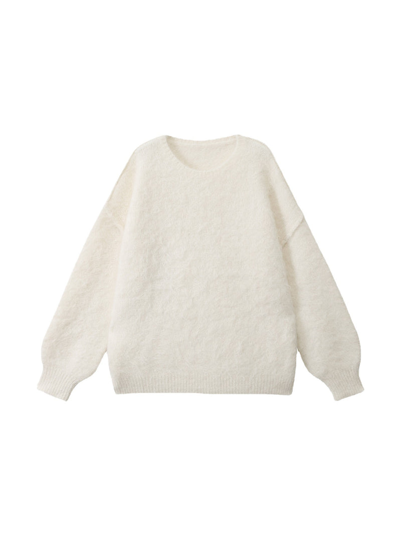 women's soft loose mohair sweater, view 4 - MRSLM