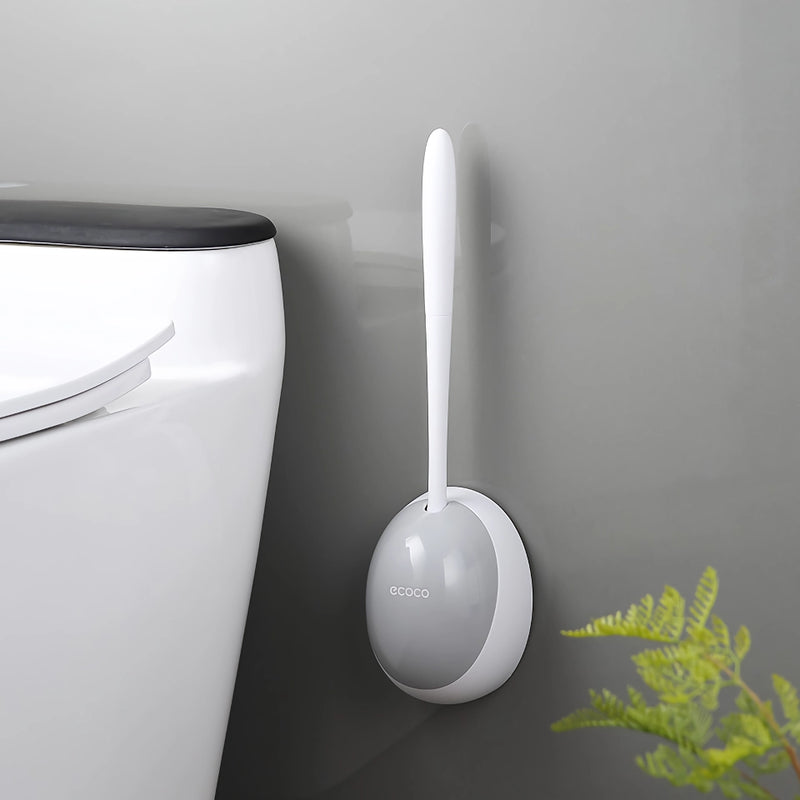 long handle toilet brush with holder, view 3 - MRSLM
