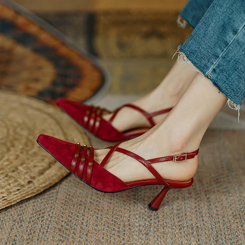 Suede high heel sandals, view 4 - MRSLM