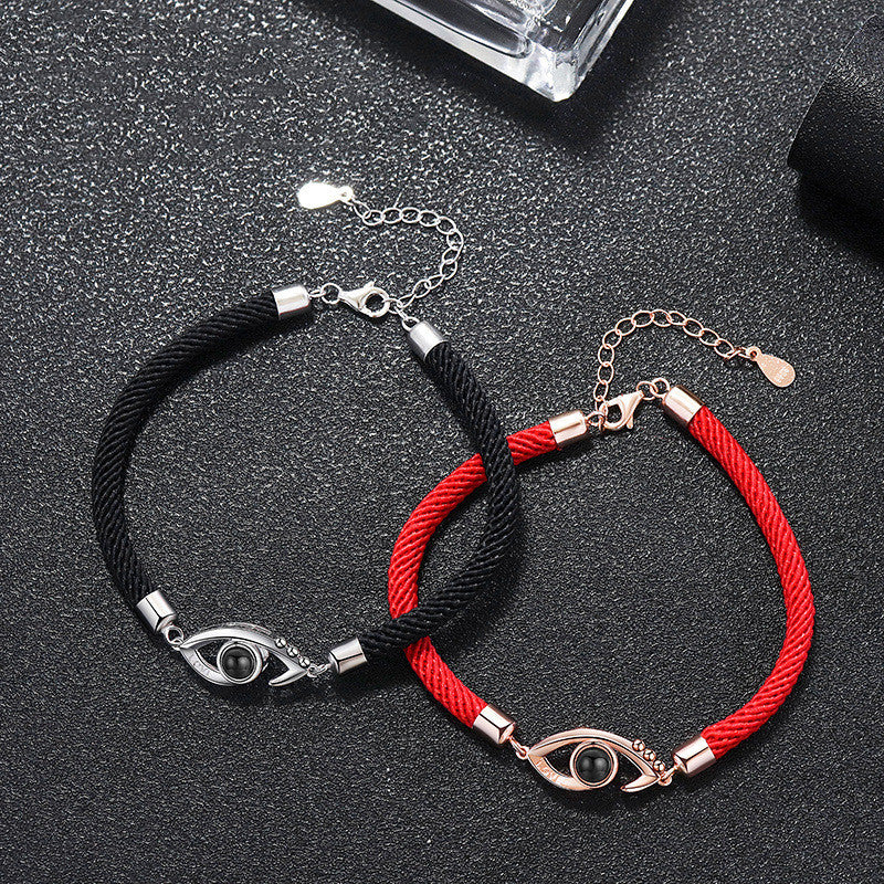 S925 silver 100 language couples bracelet - MRSLM