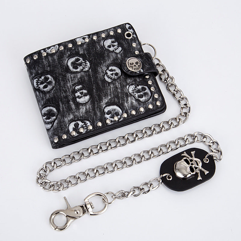 punk skull clutch wallet, view 9 - MRSLM
