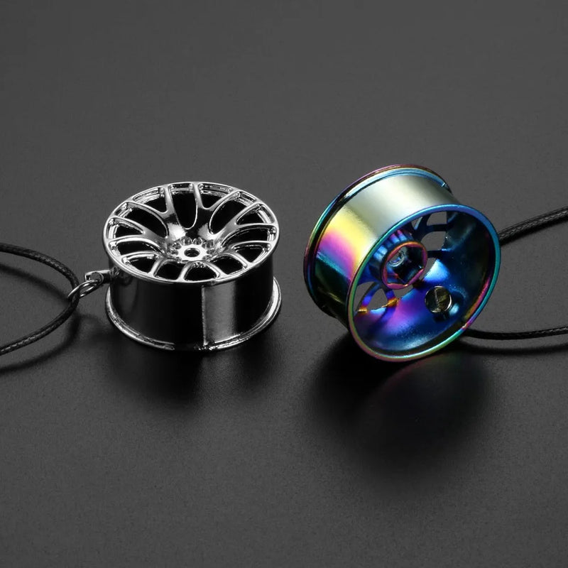 metal wheel hub pendant for car rearview mirror, view 8 - MRSLM