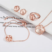 floral stainless steel jewelry set, view 8 - MRSLM