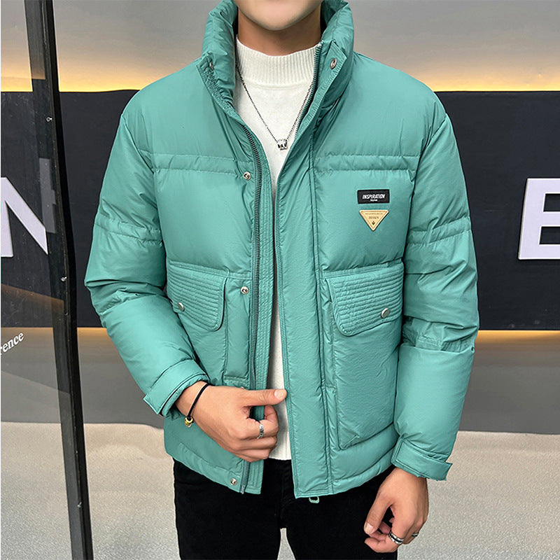 men's stand collar down jacket, view 5 - MRSLM