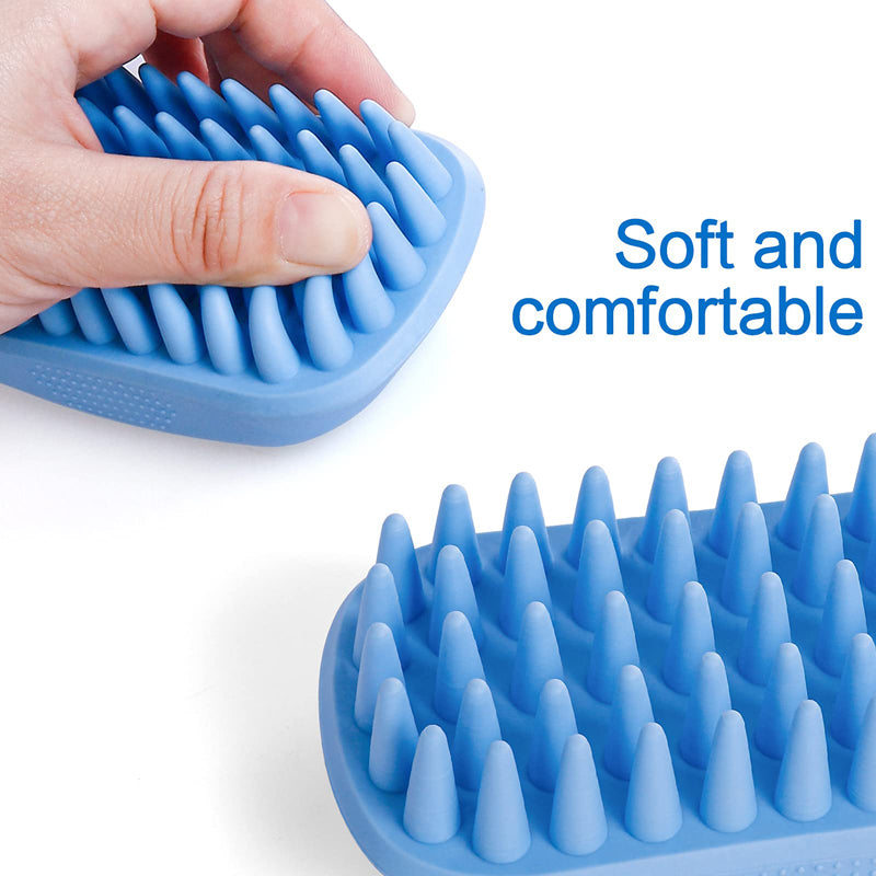soft silicone pet bath and grooming brush, view 5 - MRSLM