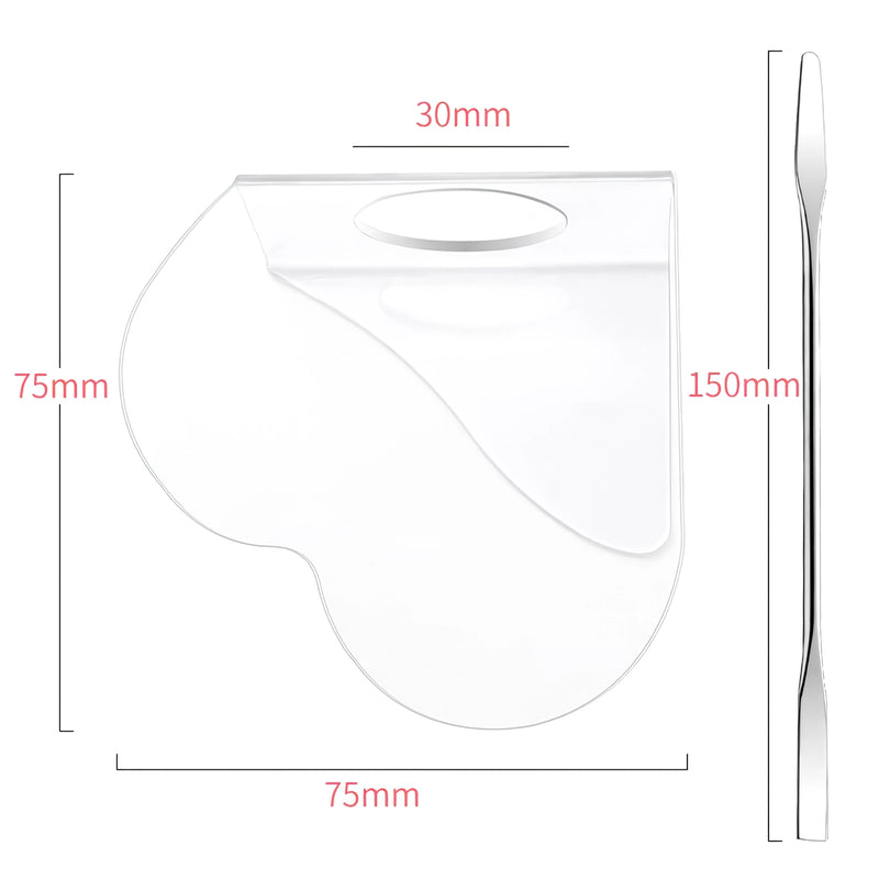 acrylic transparent makeup palette with spatula, view 5 - MRSLM