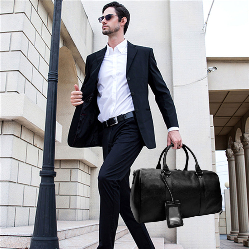 men's genuine leather gym bag - MRSLM