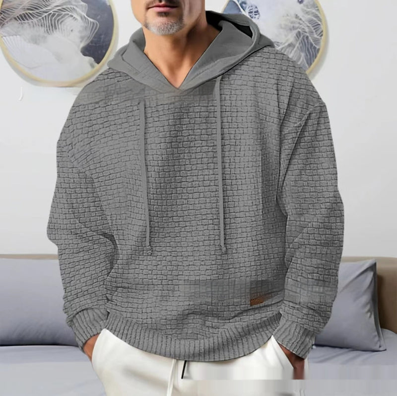 men's hooded jacquard sweater, view 4 - MRSLM